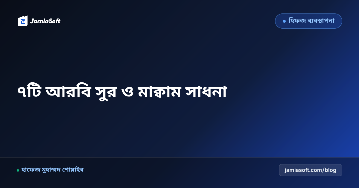 হিফজ ছাত্রদের জন্য সুন্দর সুরের ৭টি মাক্বামাত (বায়াতি, হিজাজ, নাহাওয়ান্দ) সাধনা ও শ্বাস নিয়ন্ত্রণ এসওপি